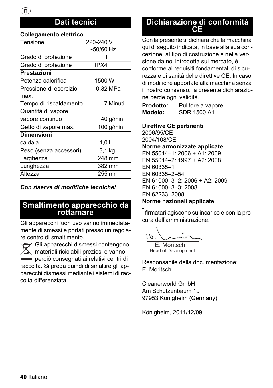 Dati tecnici | Silvercrest SDR 1500 A1 User Manual | Page 40 / 86