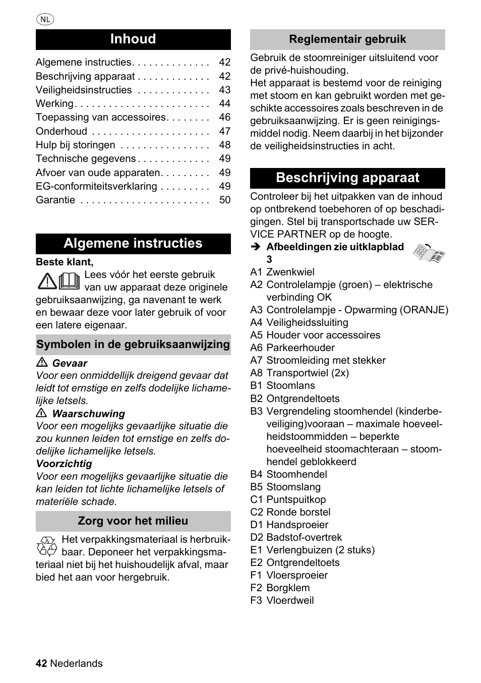 Inhoud, Algemene instructies, Beschrijving apparaat | Silvercrest SDR 1500 A1 User Manual | Page 42 / 86
