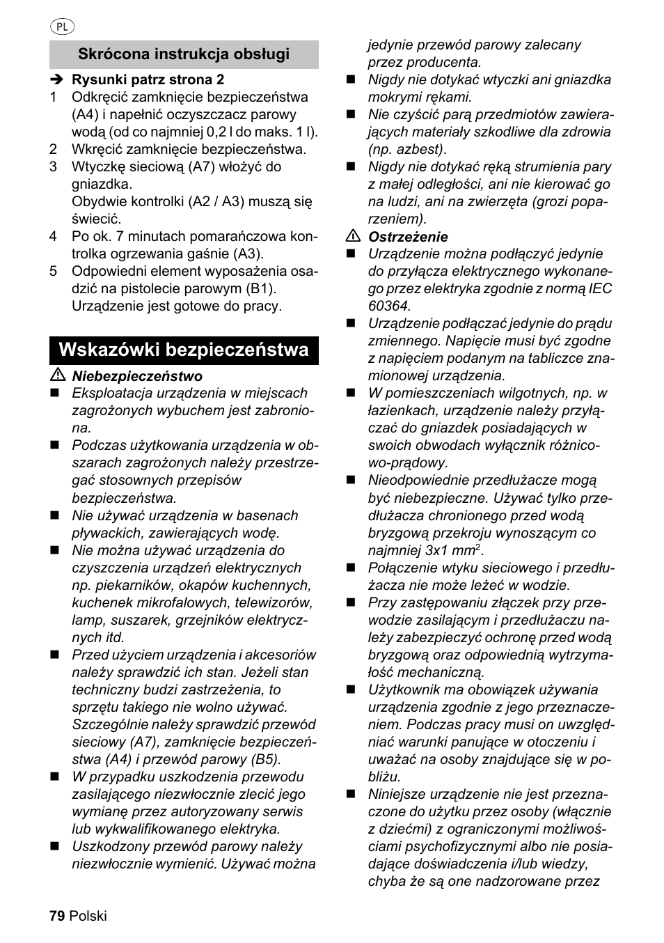 Wskazówki bezpieczeństwa | Silvercrest SDR 1500 A1 User Manual | Page 79 / 86