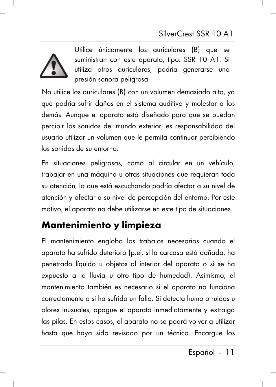 Mantenimiento y limpieza | Silvercrest SSR 10 A1 User Manual | Page 13 / 74