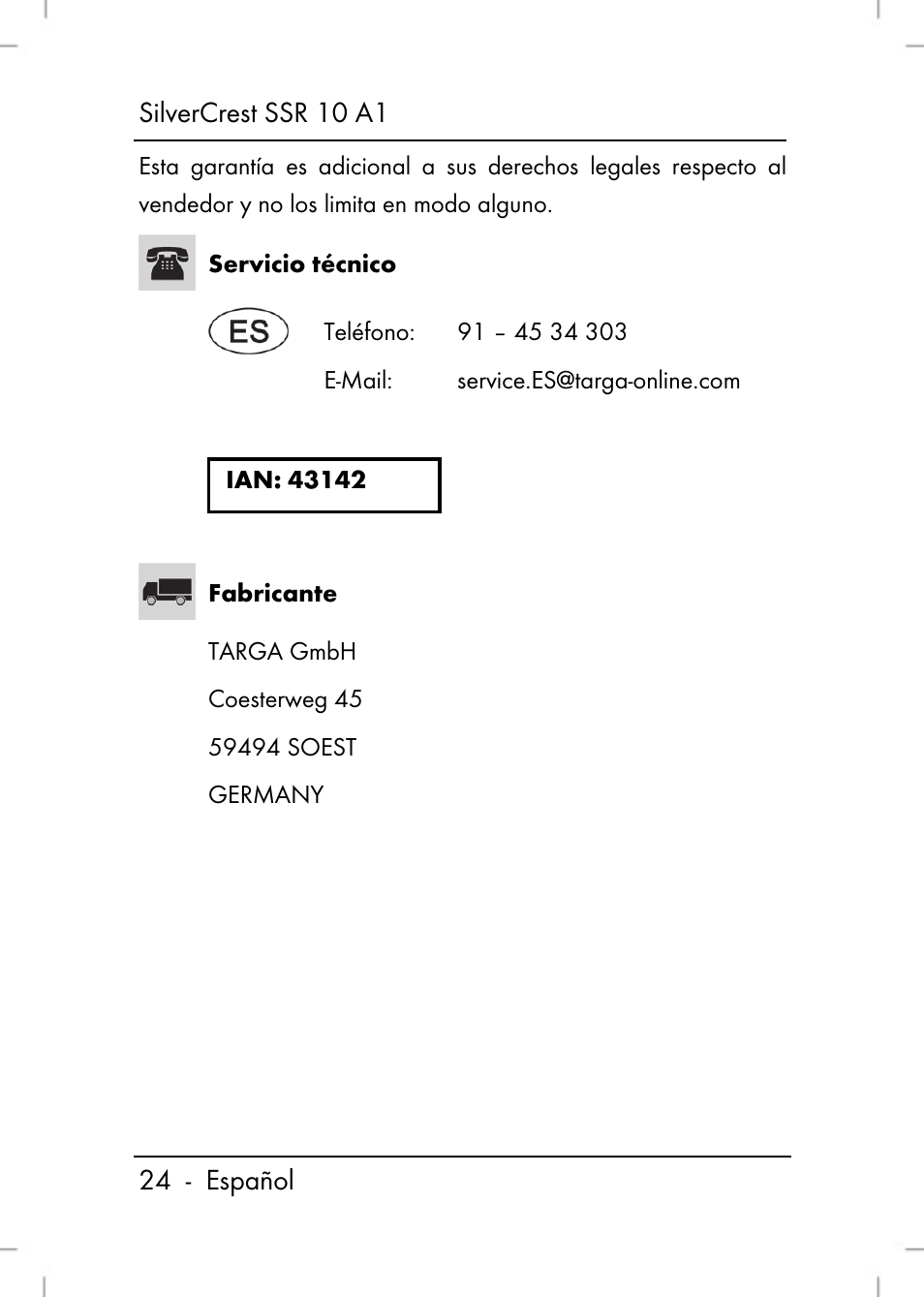 Silvercrest SSR 10 A1 User Manual | Page 26 / 74