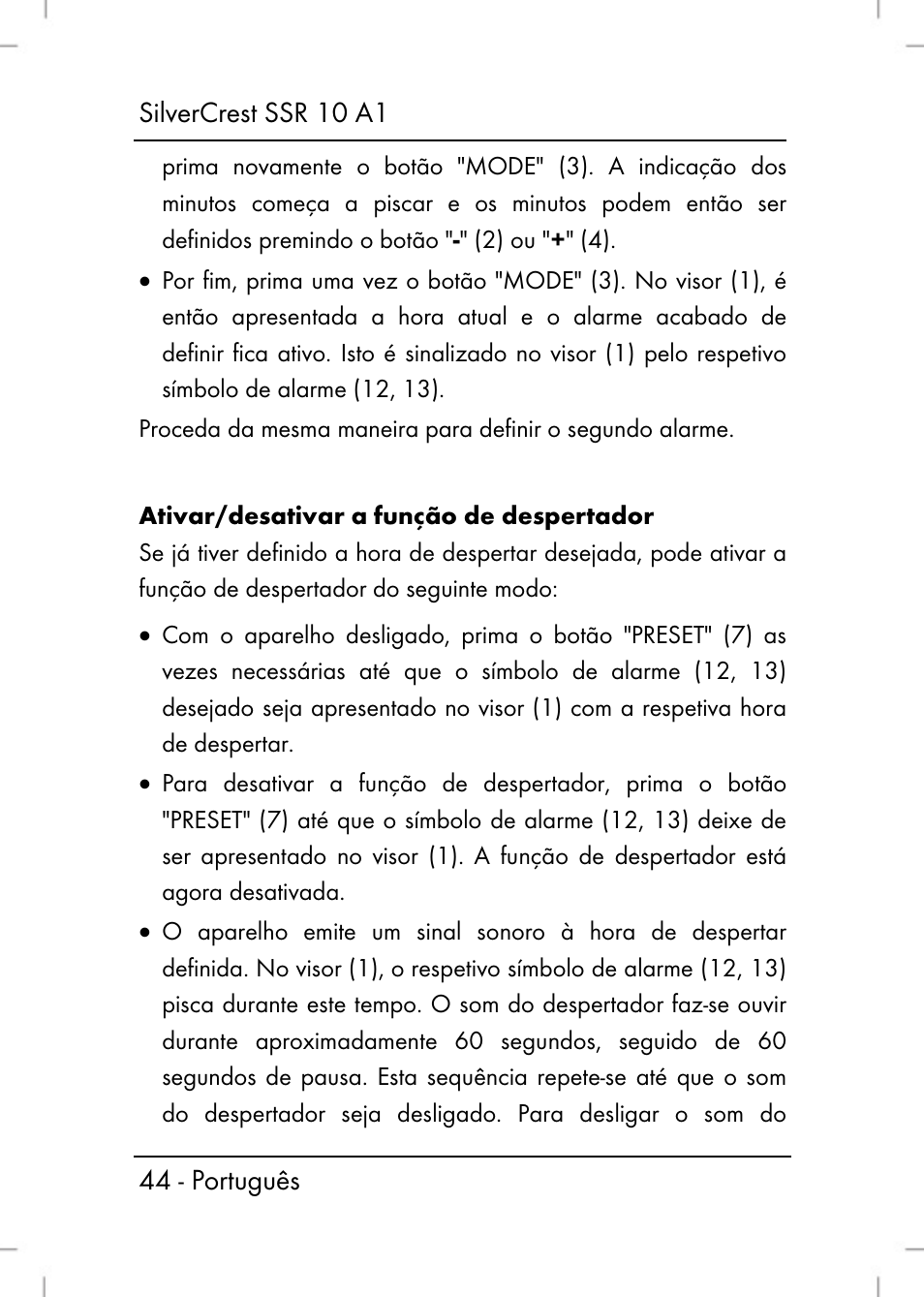 Silvercrest SSR 10 A1 User Manual | Page 46 / 74