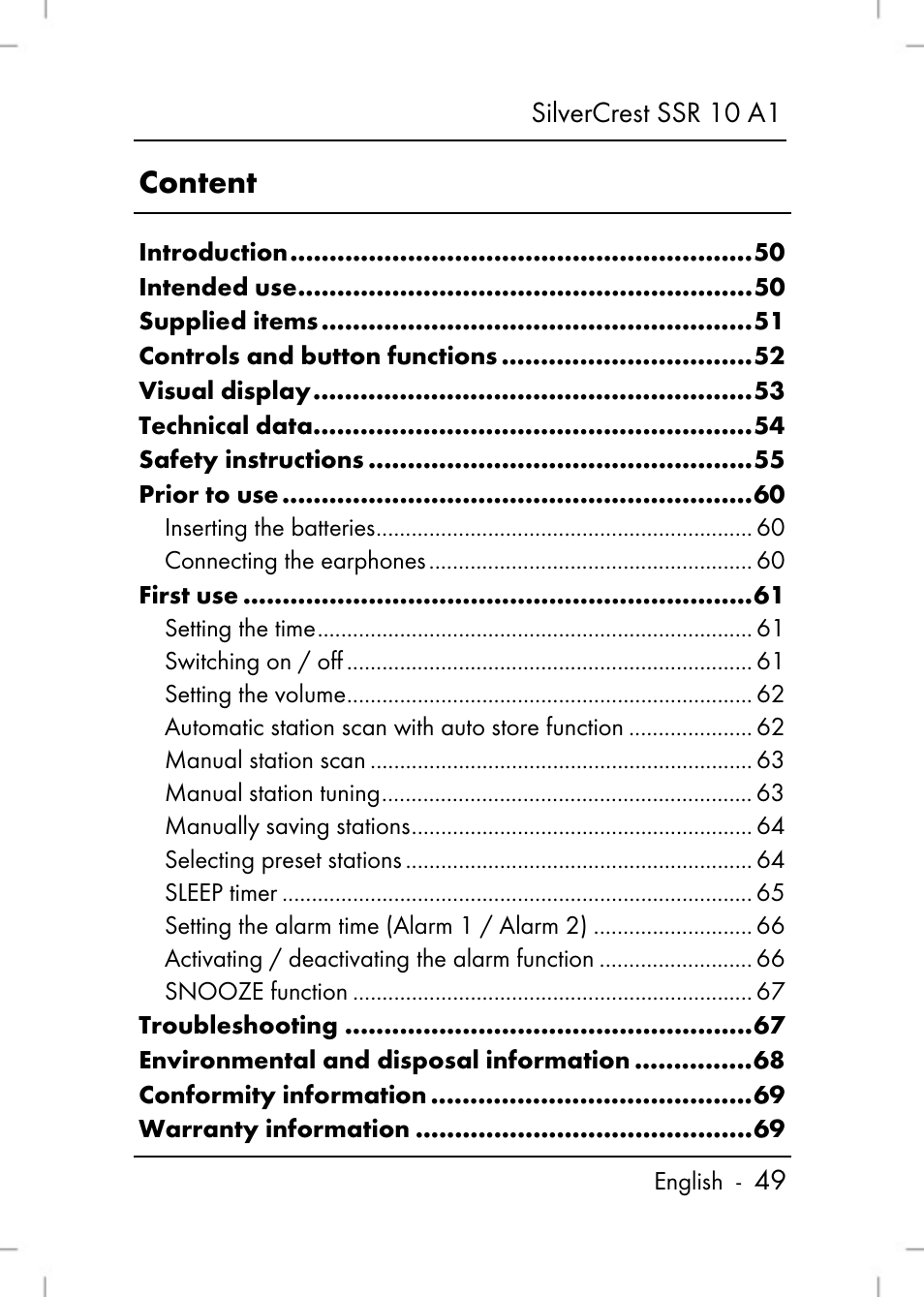 Silvercrest SSR 10 A1 User Manual | Page 51 / 74