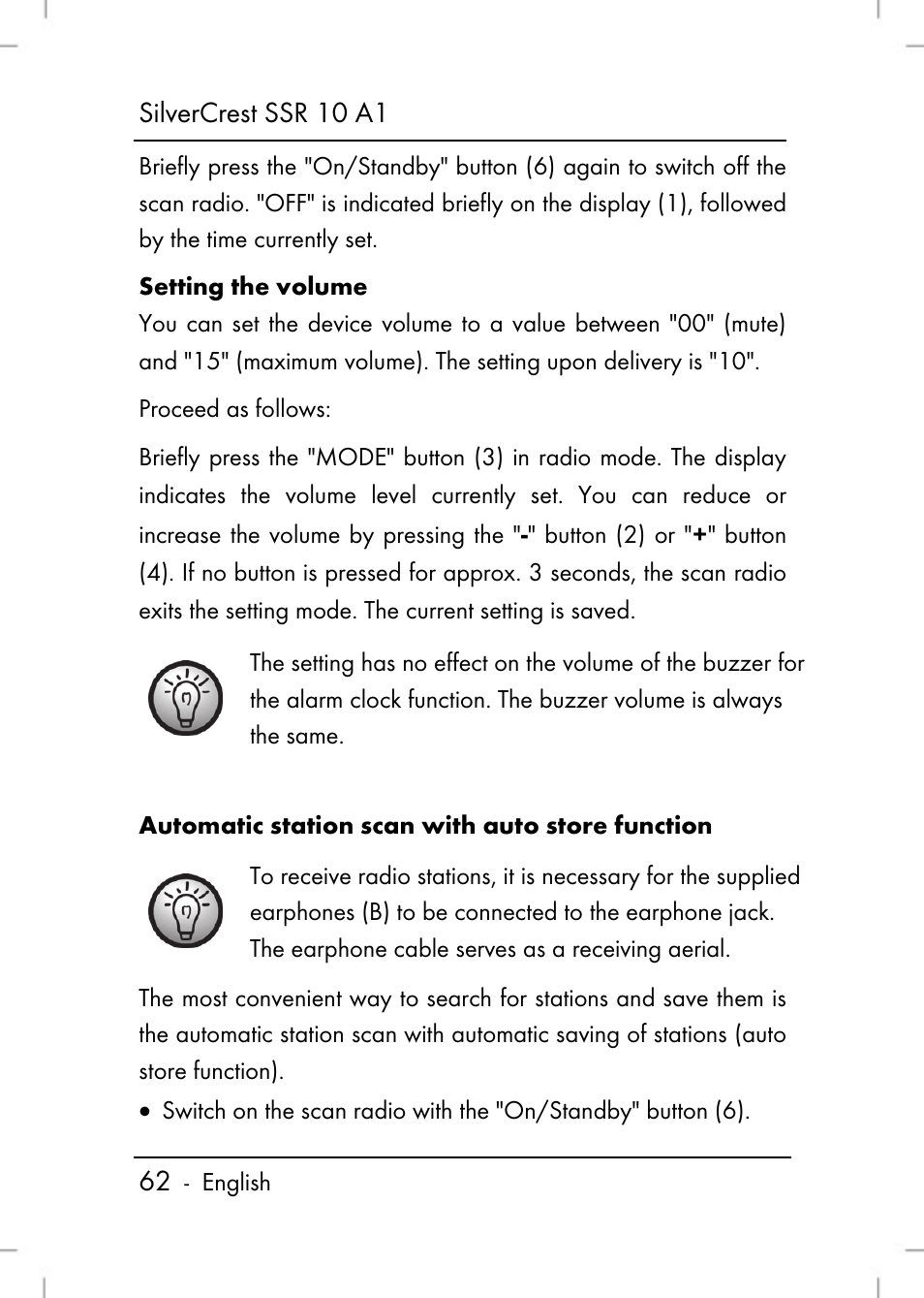 Silvercrest SSR 10 A1 User Manual | Page 64 / 74