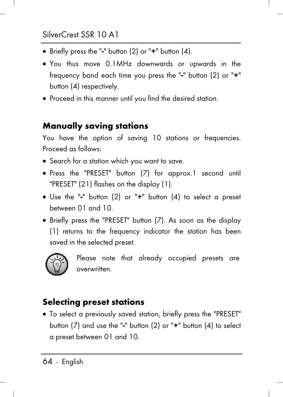 Silvercrest SSR 10 A1 User Manual | Page 66 / 74