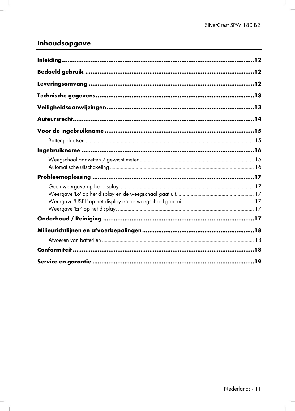 Silvercrest SPW 180 B2 User Manual | Page 13 / 40