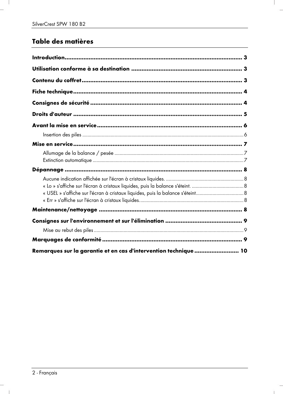 Silvercrest SPW 180 B2 User Manual | Page 4 / 40
