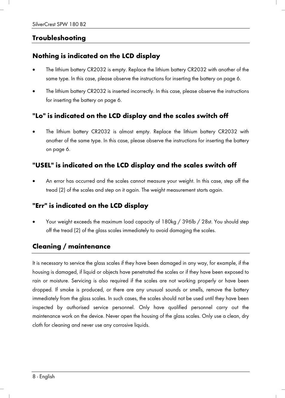 Silvercrest SPW 180 B2 User Manual | Page 10 / 68