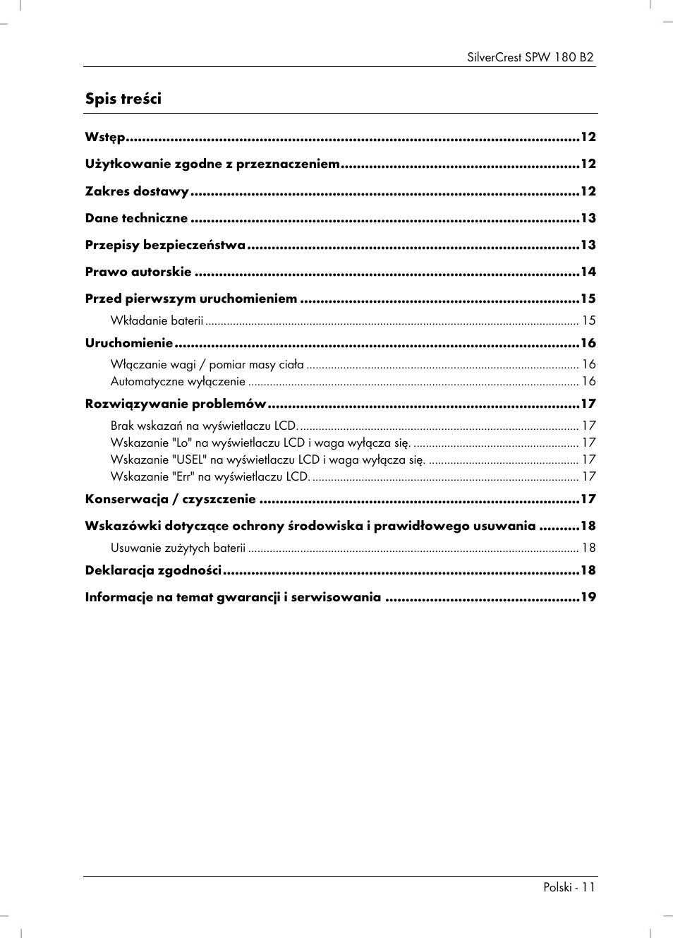 Silvercrest SPW 180 B2 User Manual | Page 13 / 68