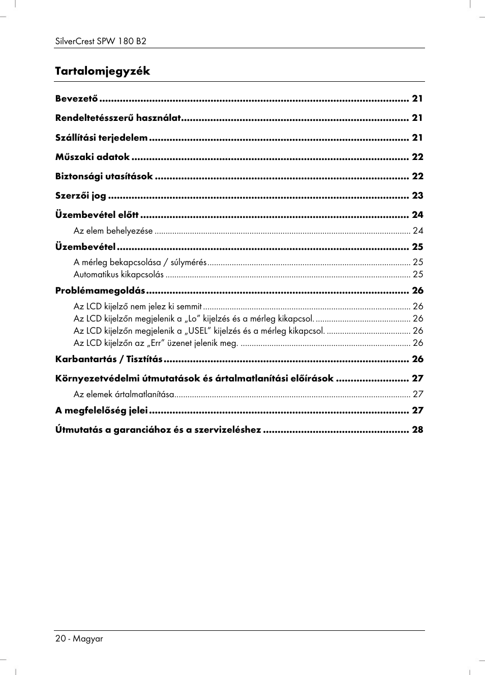 Silvercrest SPW 180 B2 User Manual | Page 22 / 68