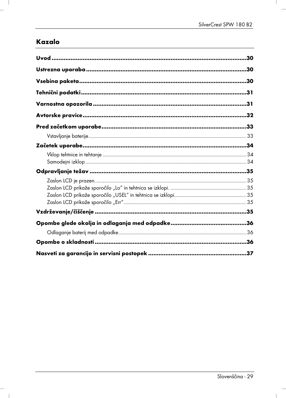 Silvercrest SPW 180 B2 User Manual | Page 31 / 68