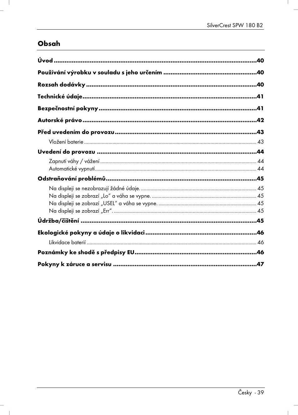 Silvercrest SPW 180 B2 User Manual | Page 41 / 68