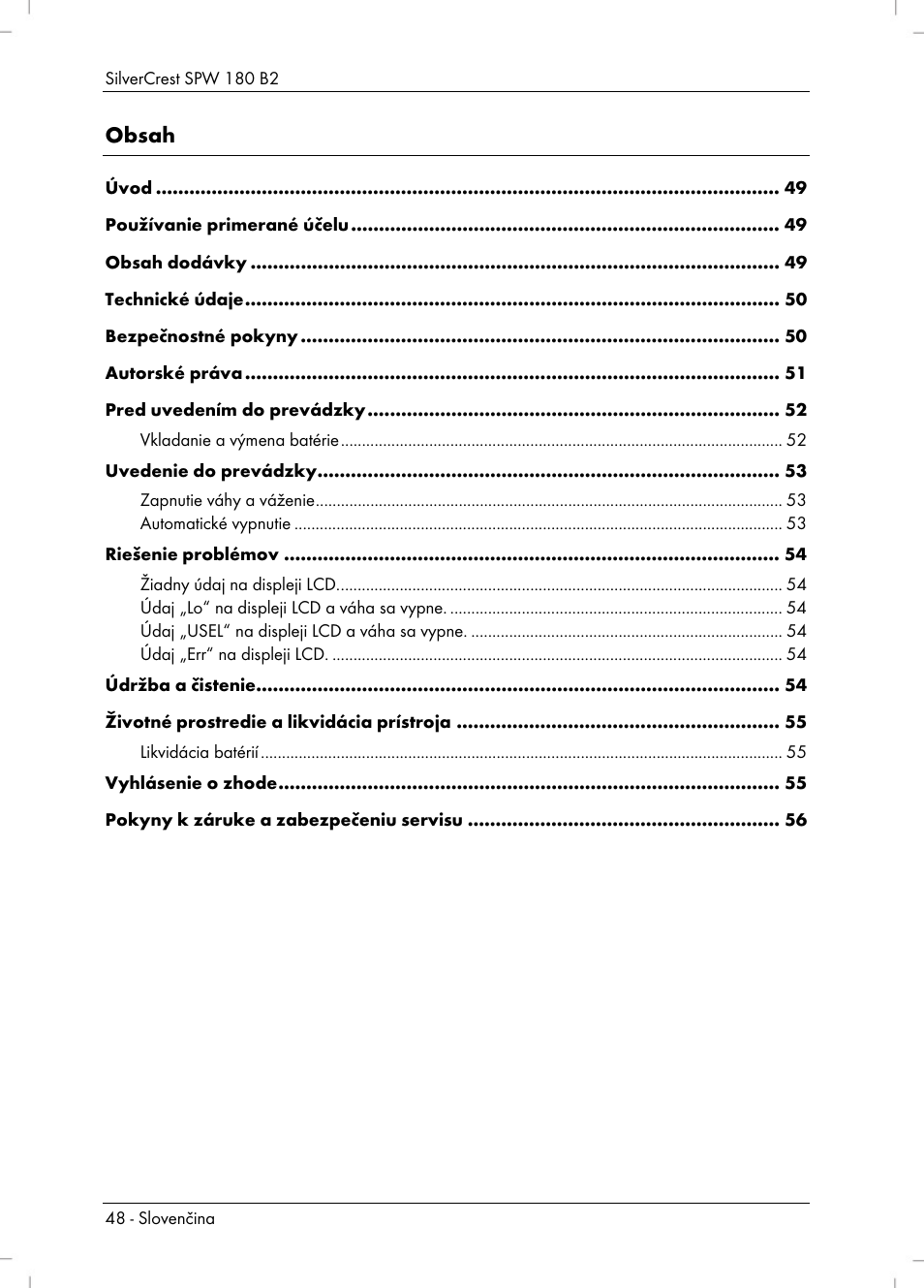 Silvercrest SPW 180 B2 User Manual | Page 50 / 68