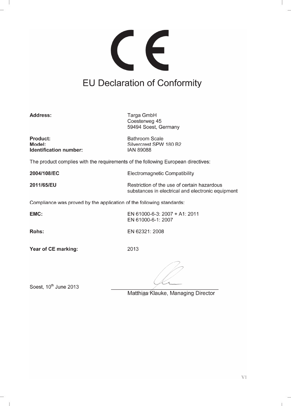 Silvercrest SPW 180 B2 User Manual | Page 68 / 68