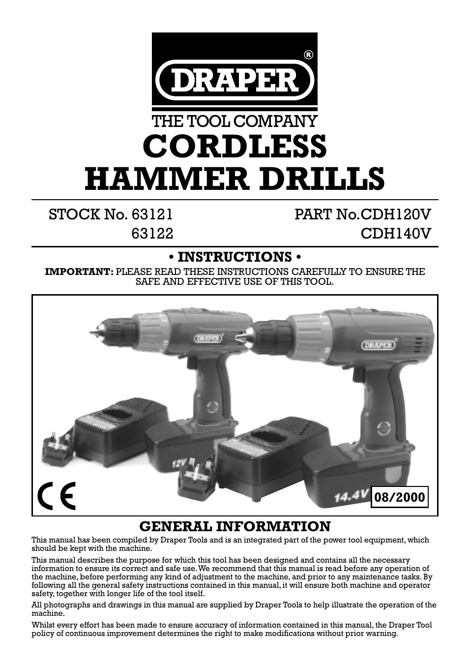 Draper CDH120V User Manual | 12 pages