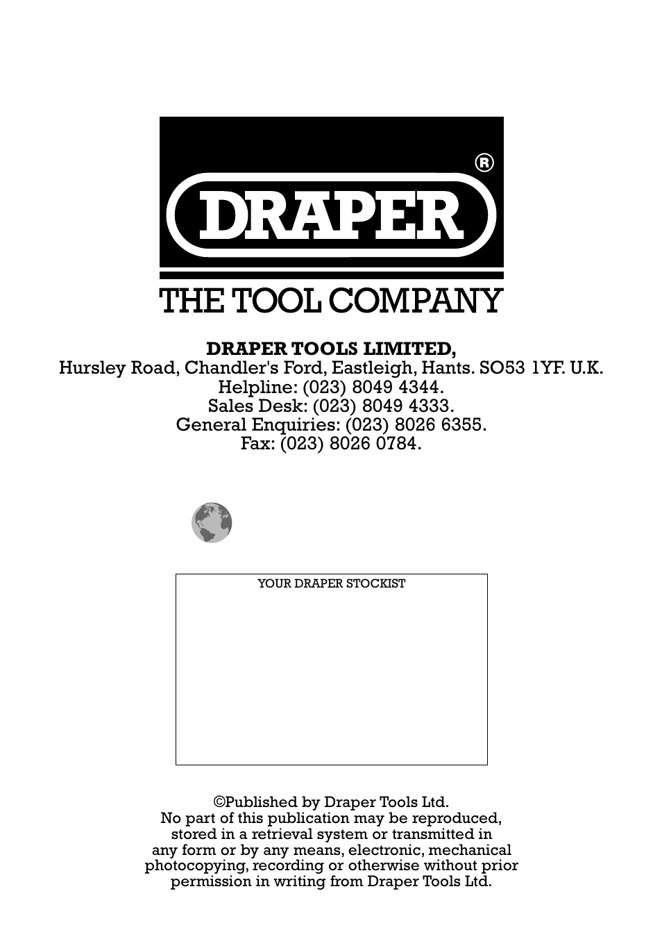 Draper CDH120V User Manual | Page 12 / 12