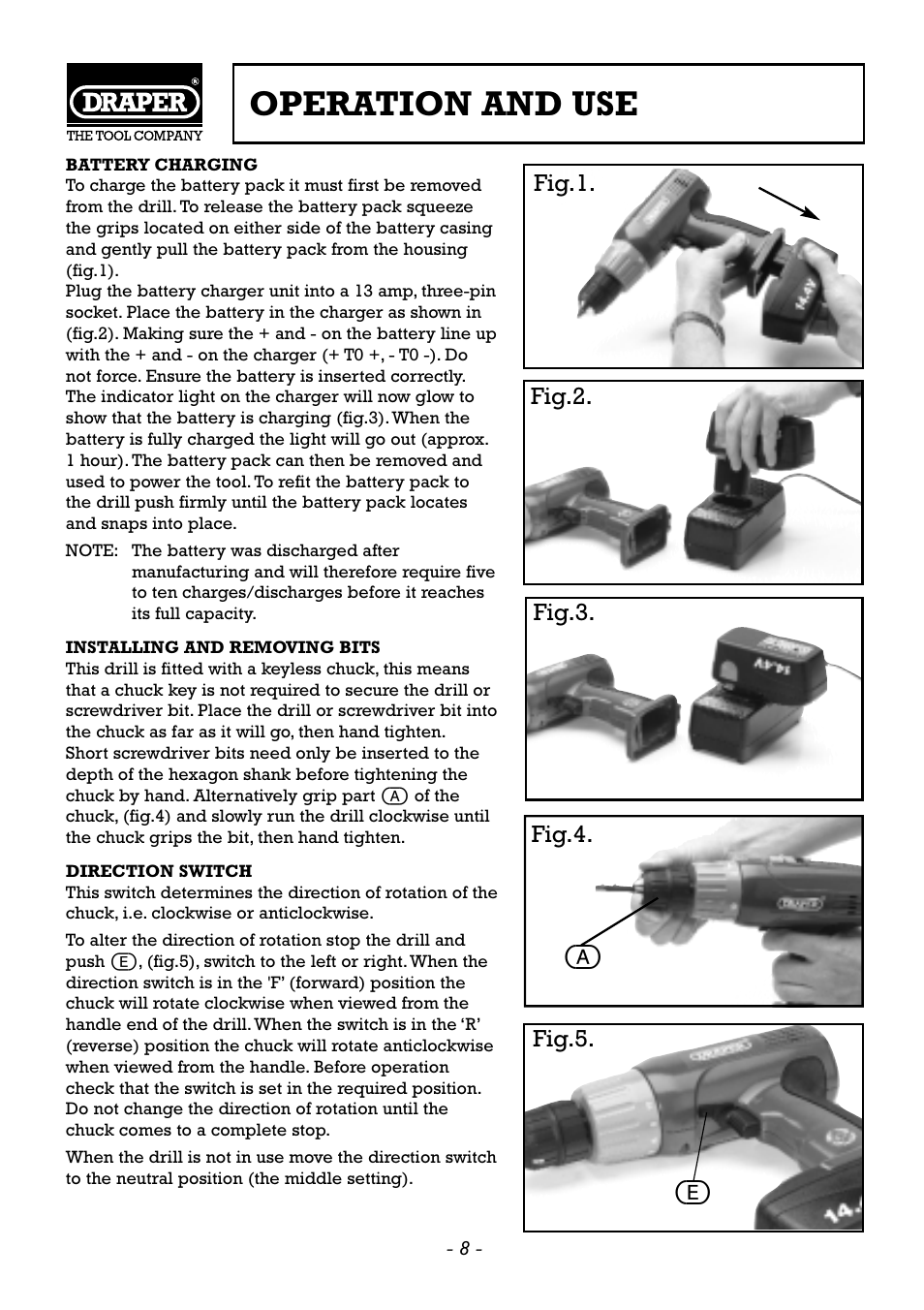 Operation and use | Draper CDH120V User Manual | Page 9 / 12
