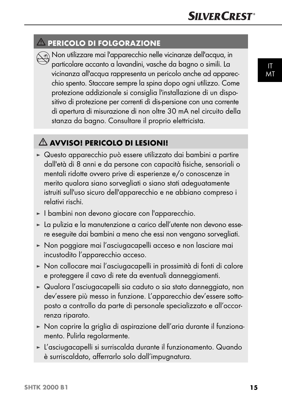 I bambini non devono giocare con l'apparecchio | Silvercrest SHTK 2000 B1 User Manual | Page 18 / 54