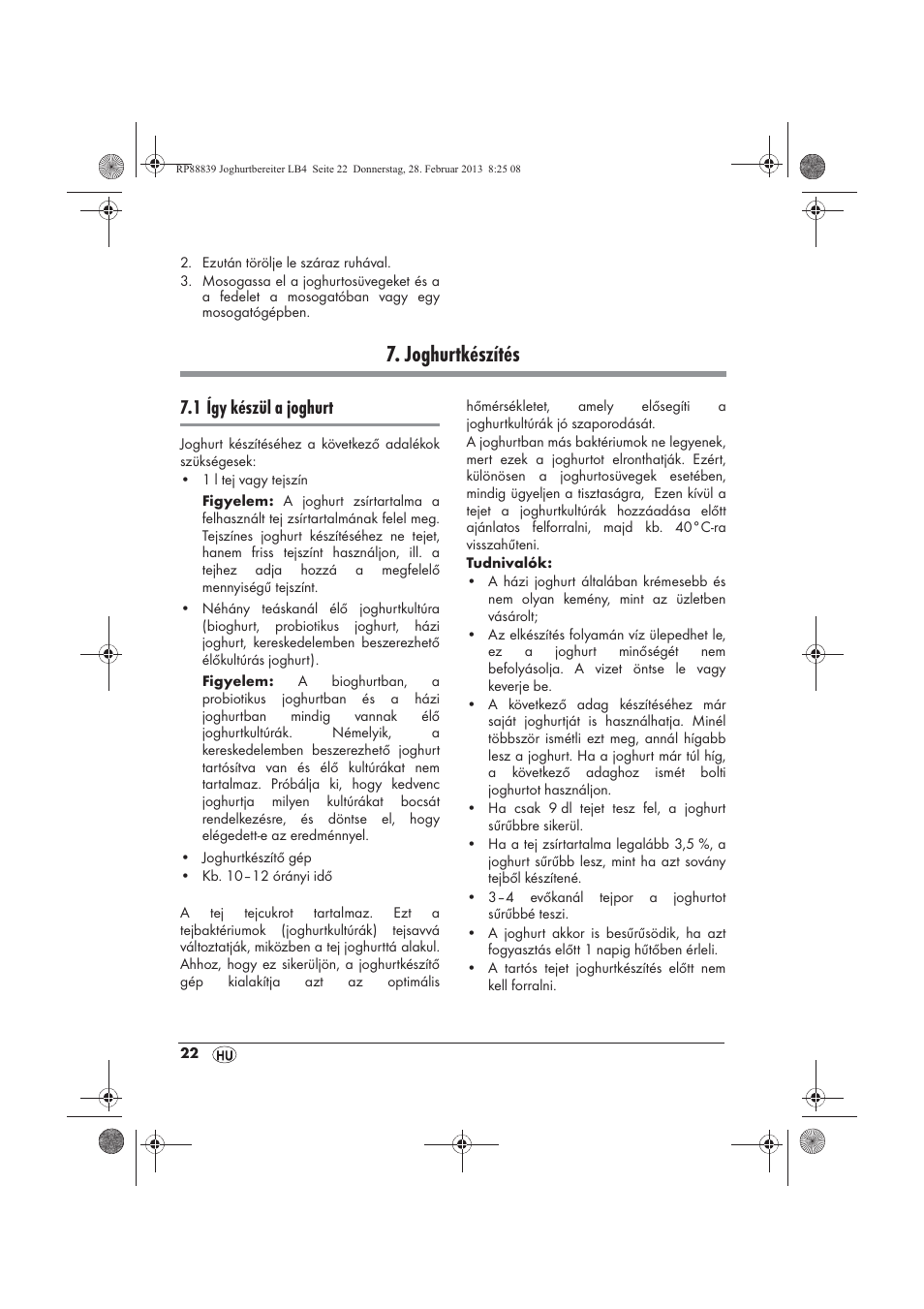 Joghurtkészítés, 1 így készül a joghurt | Silvercrest SJB 15 B1 User Manual | Page 24 / 62