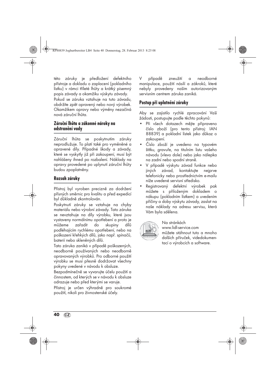 Záruční lhůta a zákonné nároky na odstranění vady, Rozsah záruky, Postup při uplatnění záruky | Silvercrest SJB 15 B1 User Manual | Page 42 / 62