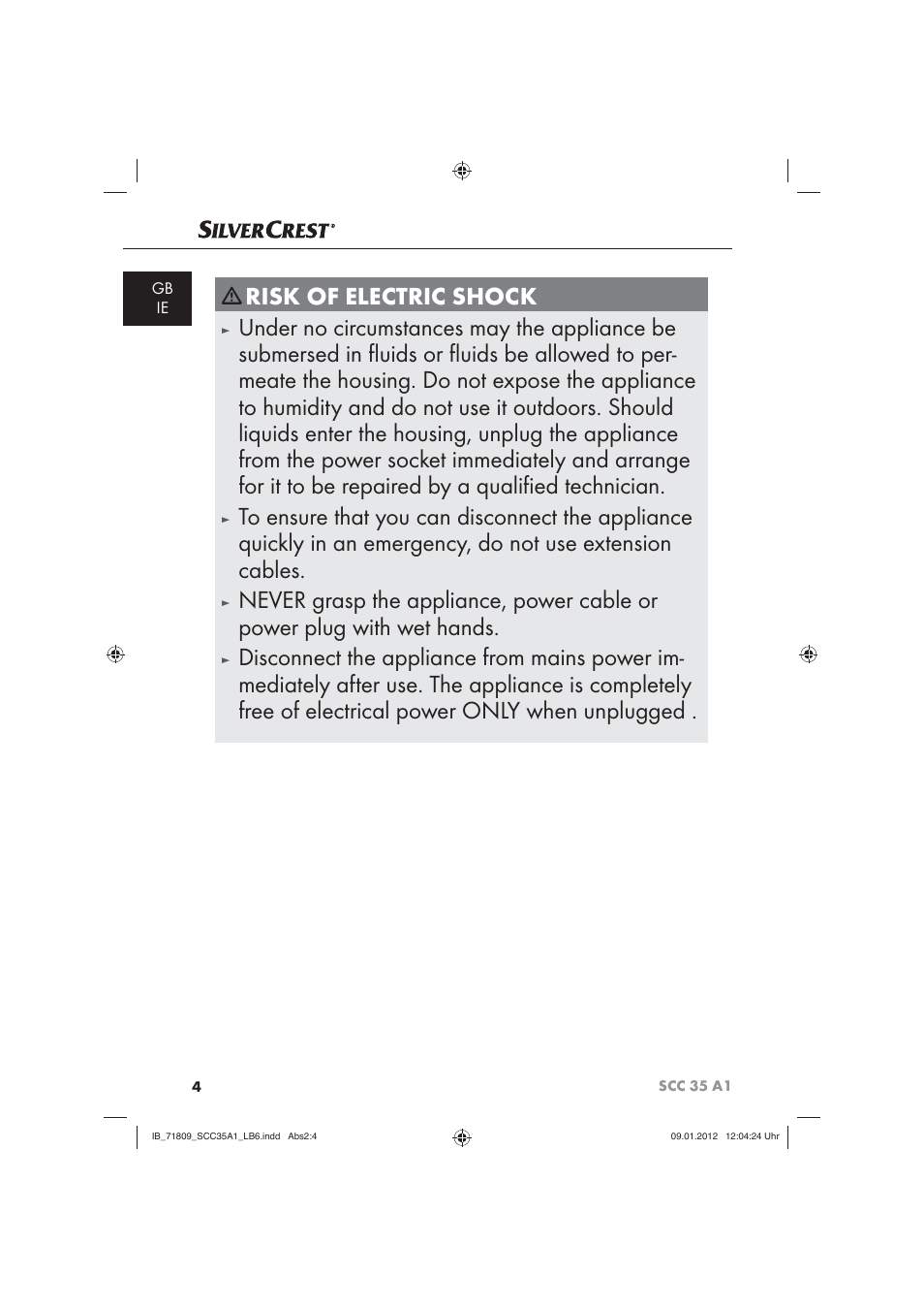 Silvercrest SCC 35 A1 User Manual | Page 6 / 14