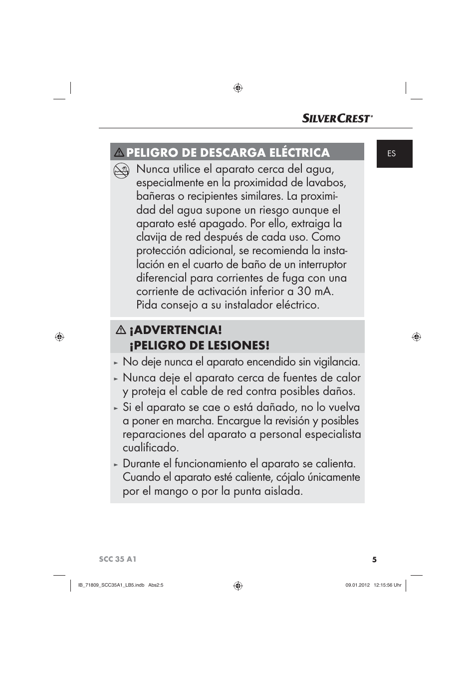 Nunca deje el aparato cerca de fuentes de calor | Silvercrest SCC 35 A1 User Manual | Page 7 / 62