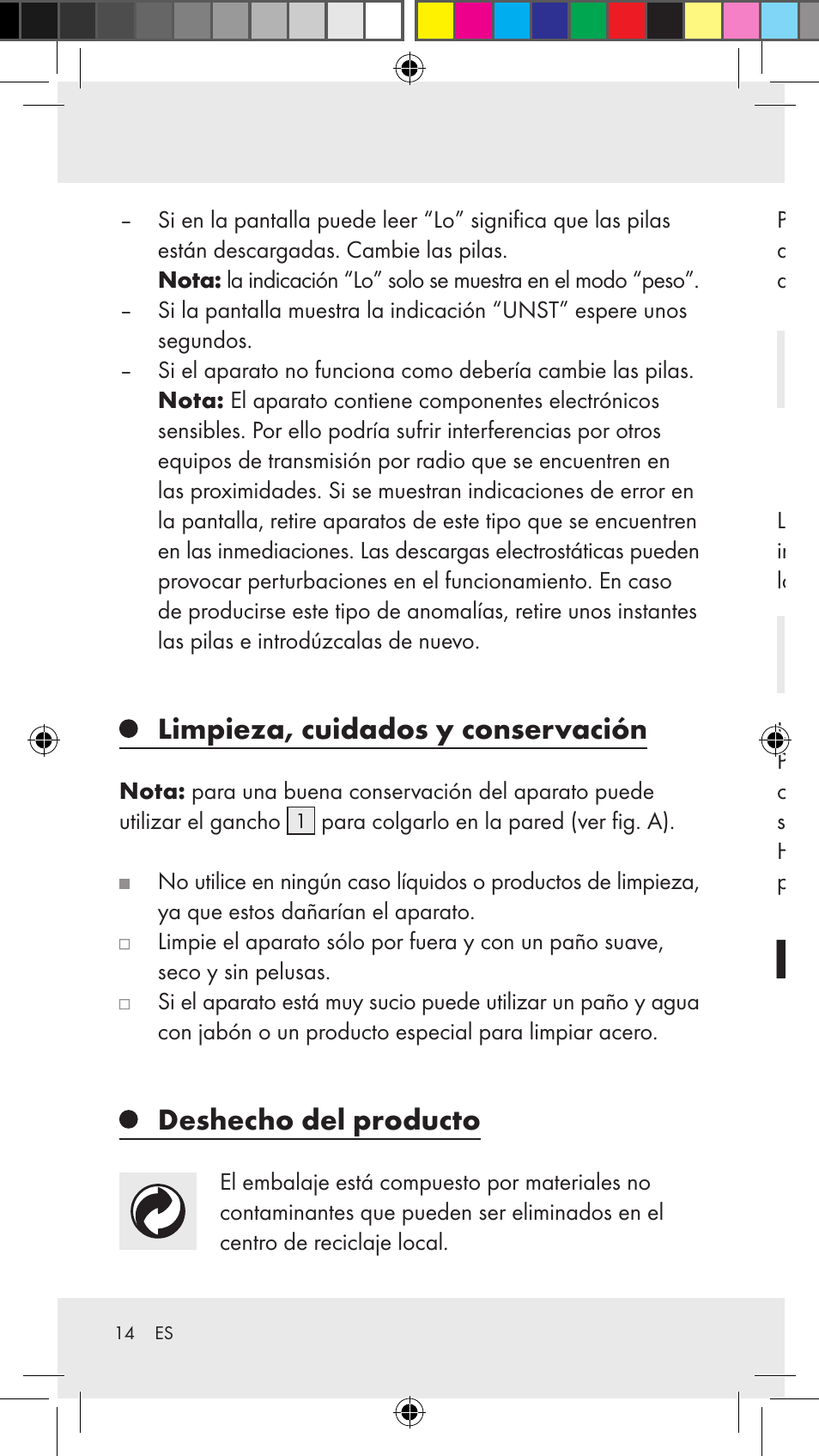 Limpieza, cuidados y conservación, Deshecho del producto | Silvercrest Z31183 User Manual | Page 14 / 63