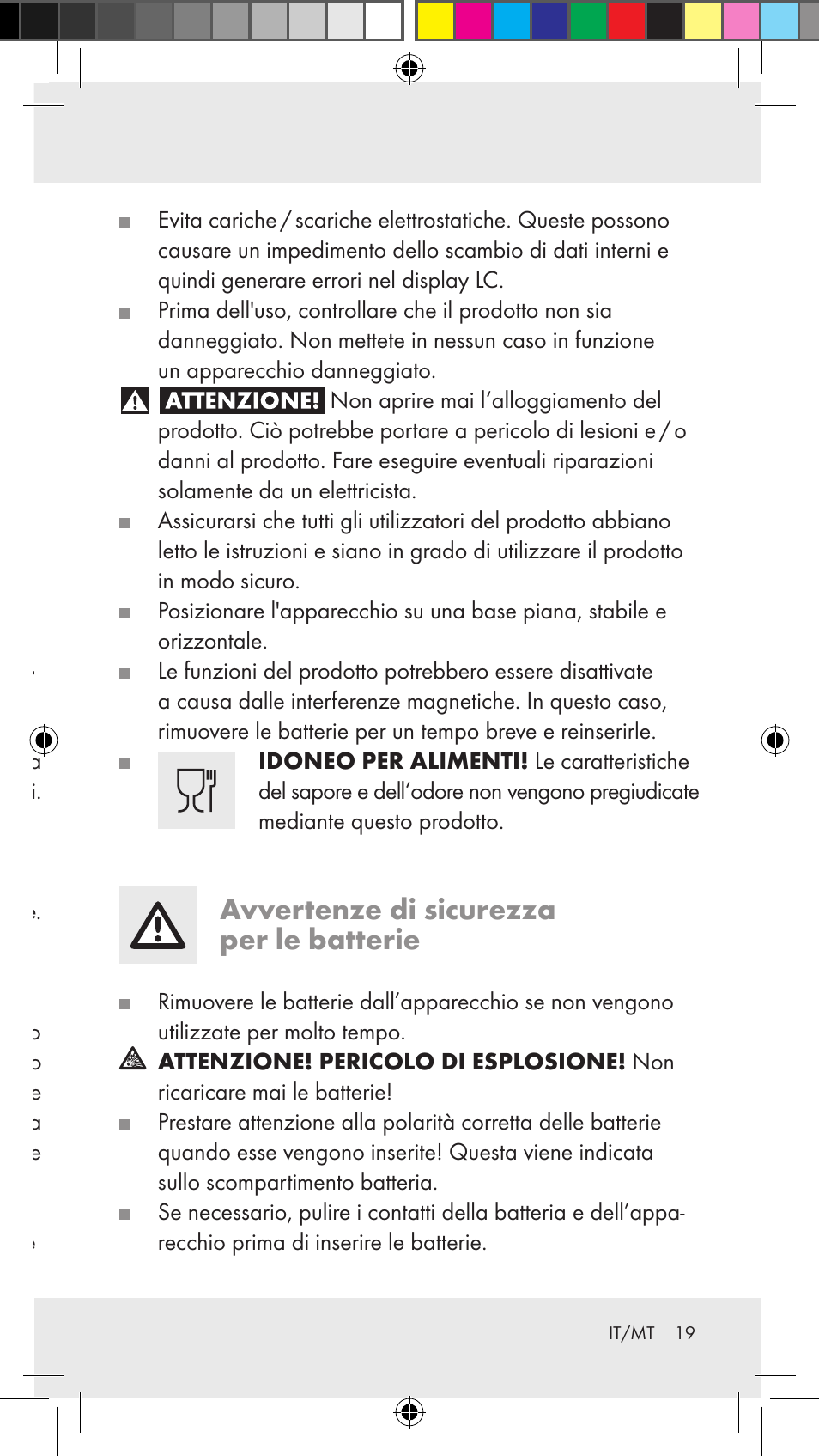 Avvertenze di sicurezza per le batterie, Fornitura, Avvertenze di sicurezza | Avvertenze generali di sicurezza | Silvercrest Z31183 User Manual | Page 19 / 63