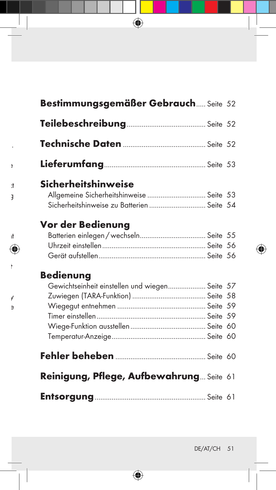 Disposal, Bestimmungsgemäßer gebrauch, Teilebeschreibung | Technische daten, Lieferumfang, Sicherheitshinweise, Vor der bedienung, Bedienung, Fehler beheben, Reinigung, pflege, aufbewahrung | Silvercrest Z31183 User Manual | Page 51 / 63