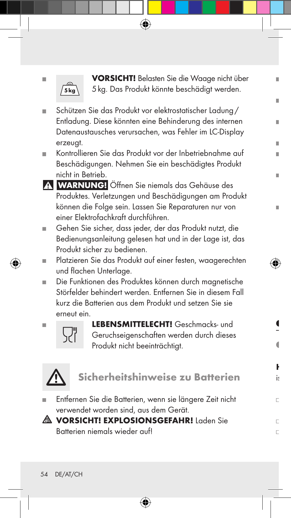 Sicherheitshinweise zu batterien, Vor der bedienung batterien einlegen / wechseln | Silvercrest Z31183 User Manual | Page 54 / 63