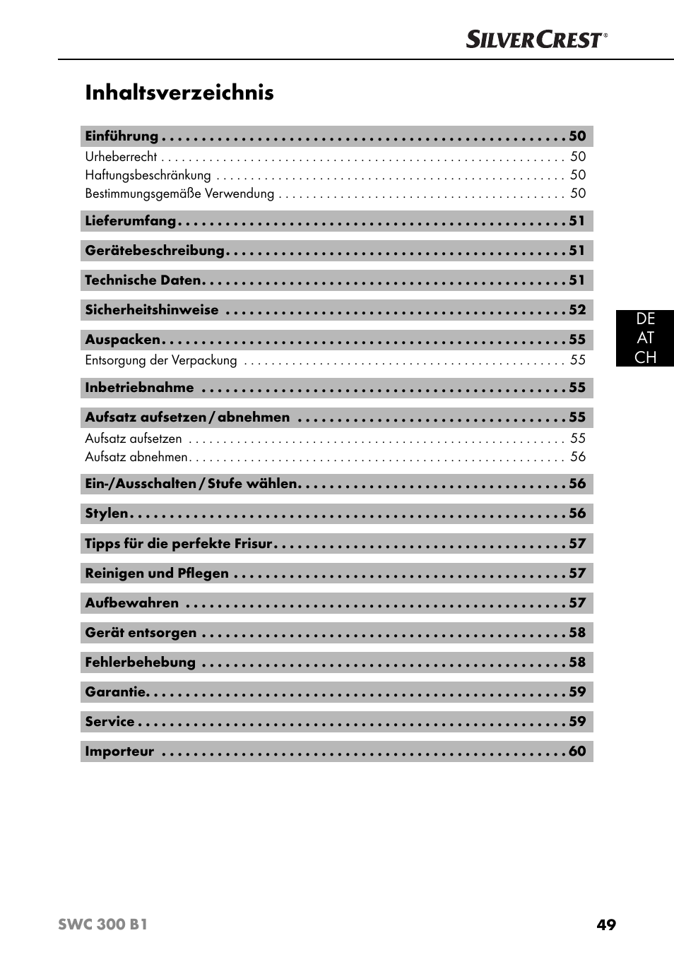 Silvercrest SWC 300 B1 User Manual | Page 52 / 64