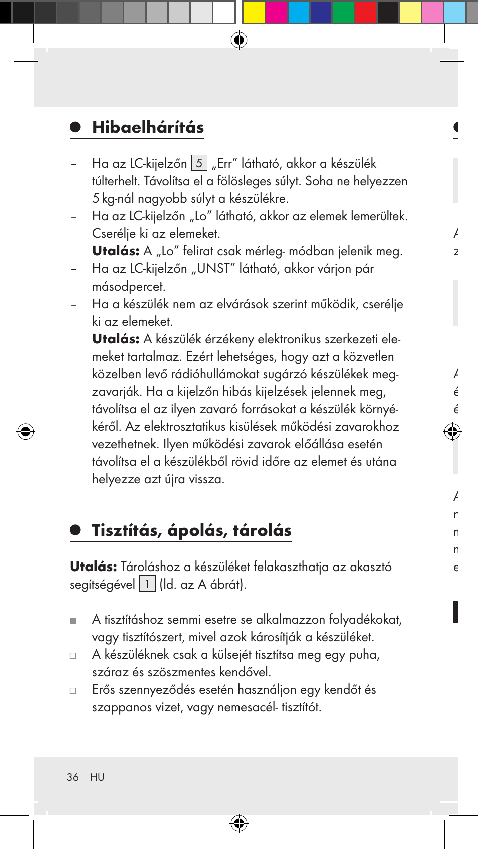 Hibaelhárítás, Tisztítás, ápolás, tárolás, Megsemmisítés | Silvercrest Z31183 User Manual | Page 36 / 86