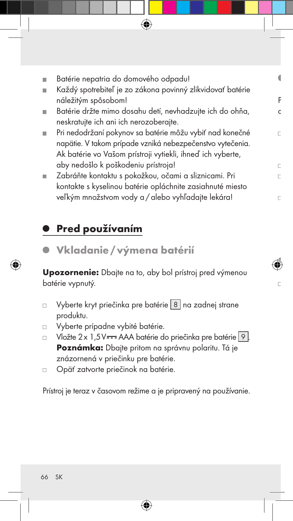 Pred používaním vkladanie / výmena batérií, Nastavenie času, Umiestnenie prístroja | Silvercrest Z31183 User Manual | Page 66 / 86