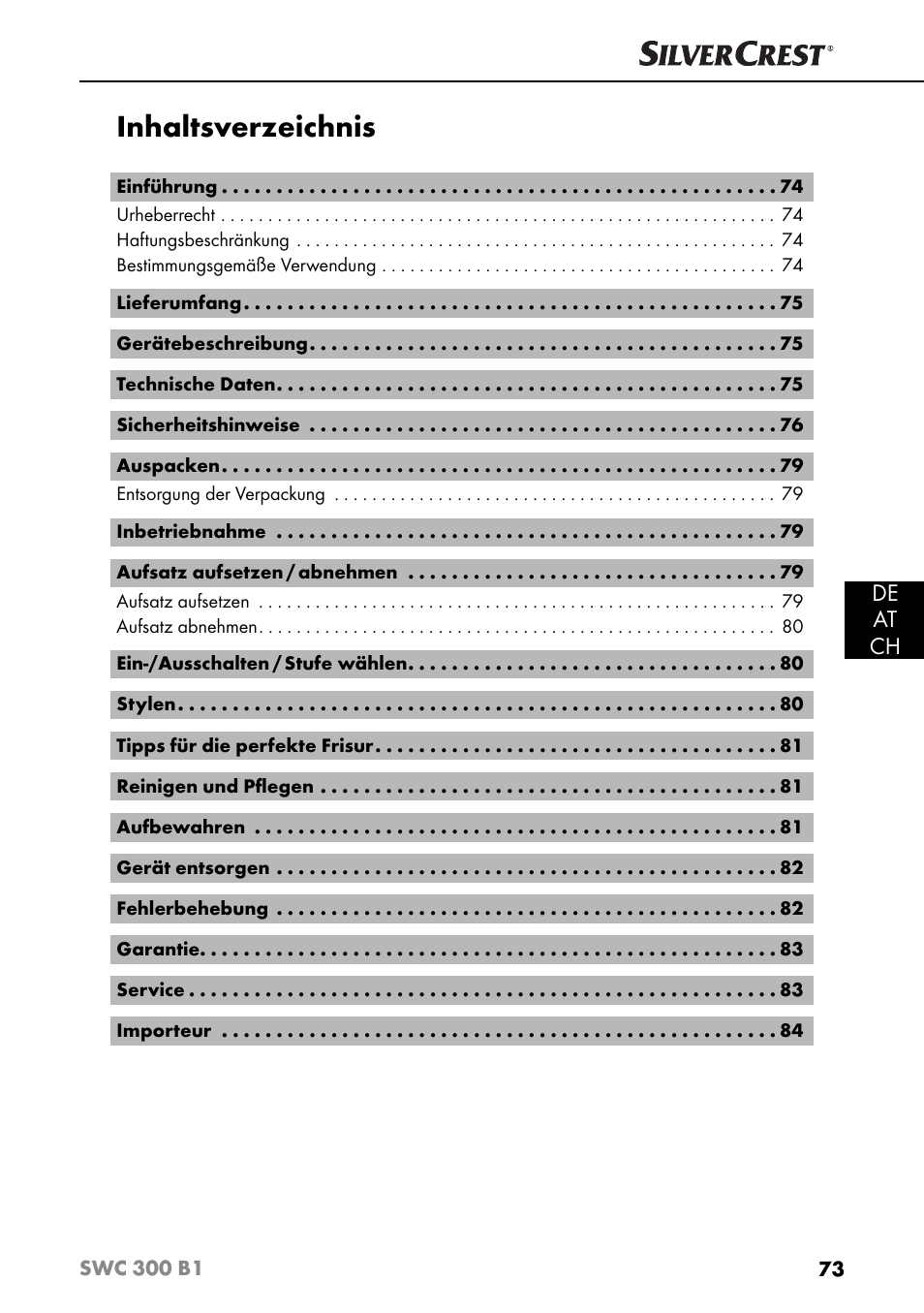 Silvercrest SWC 300 B1 User Manual | Page 76 / 88