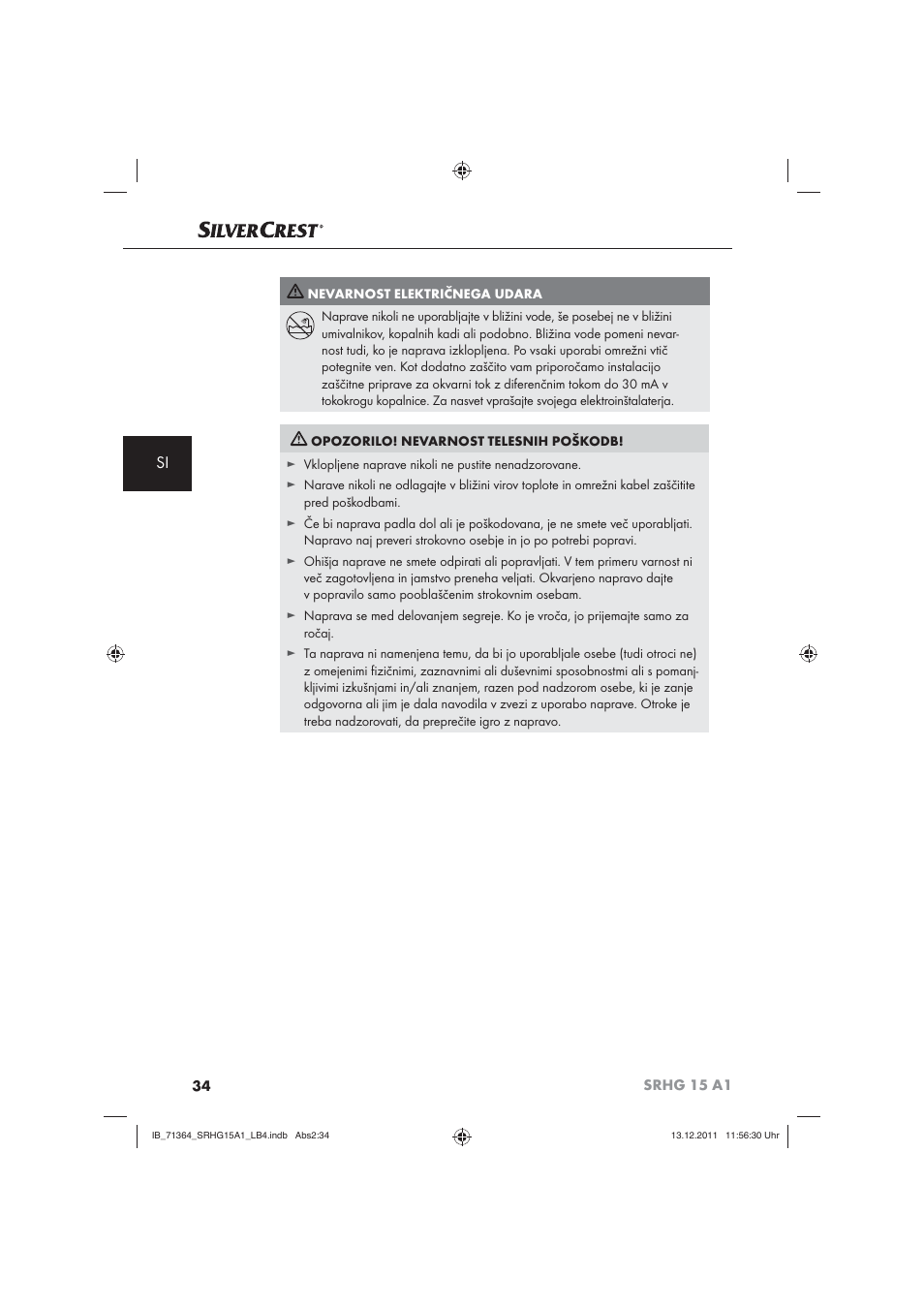 Silvercrest SRHG 15 A1 User Manual | Page 36 / 72
