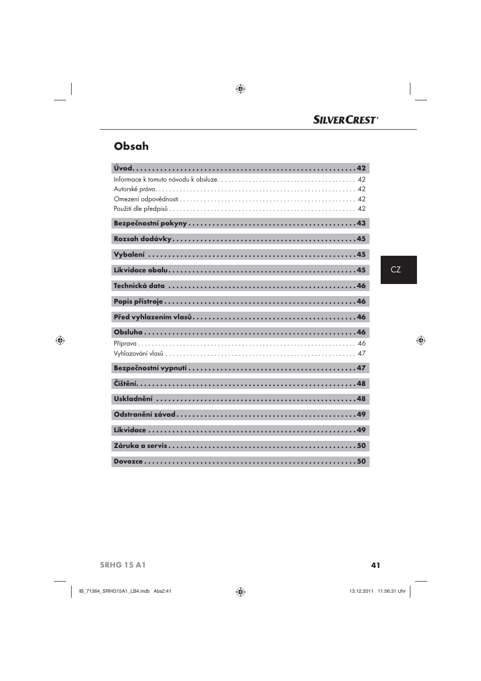 Silvercrest SRHG 15 A1 User Manual | Page 43 / 72