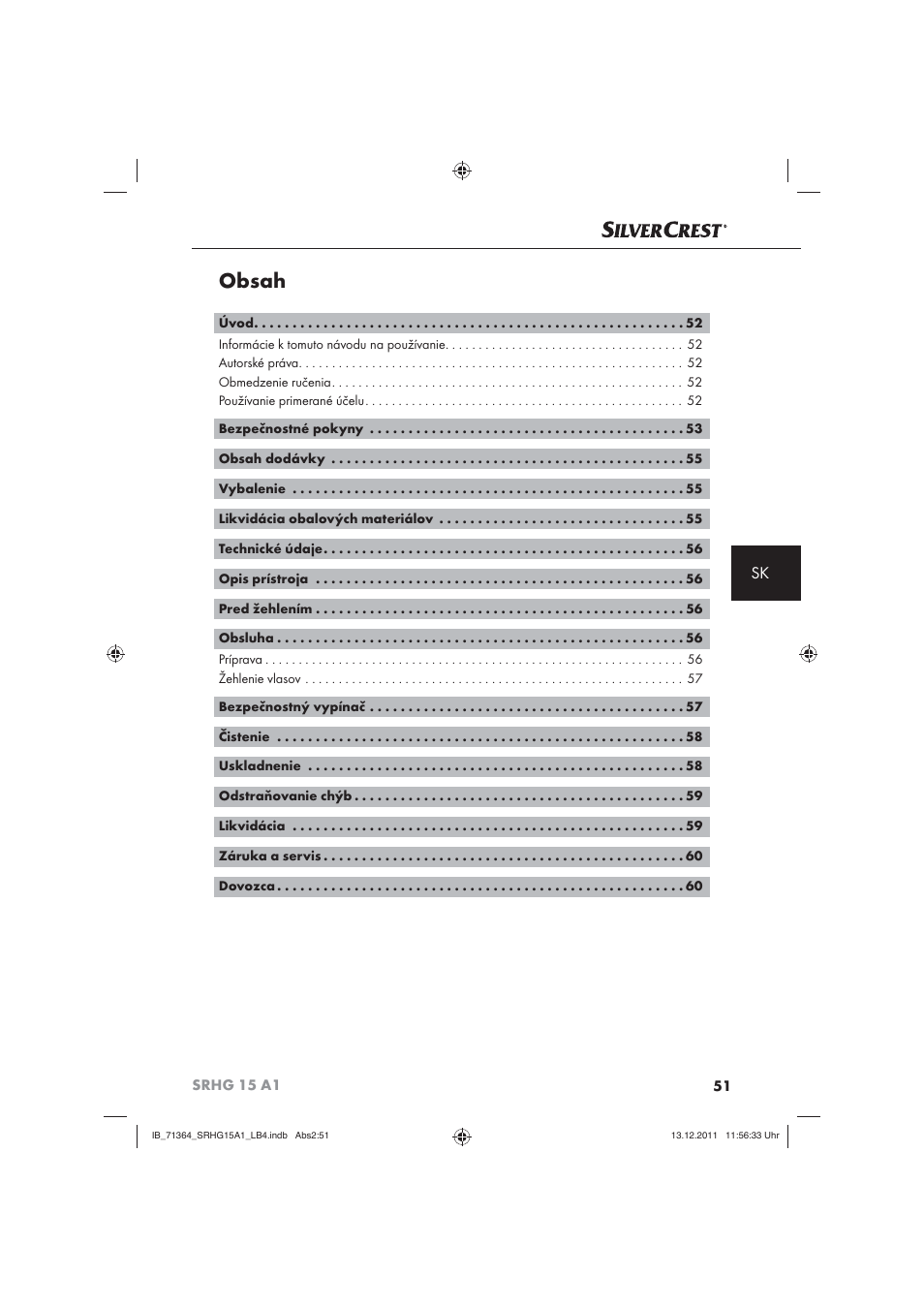 Silvercrest SRHG 15 A1 User Manual | Page 53 / 72