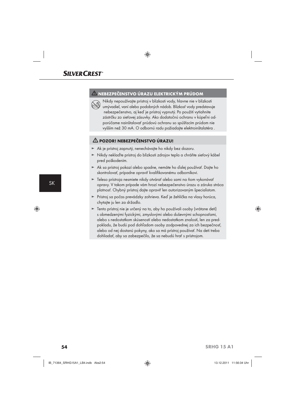 Silvercrest SRHG 15 A1 User Manual | Page 56 / 72