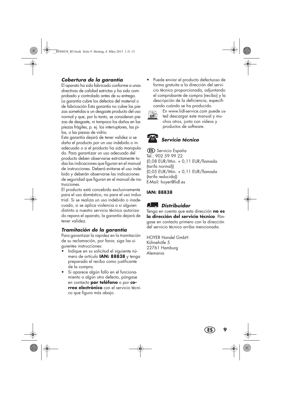 Silvercrest H-8666 User Manual | Page 11 / 46