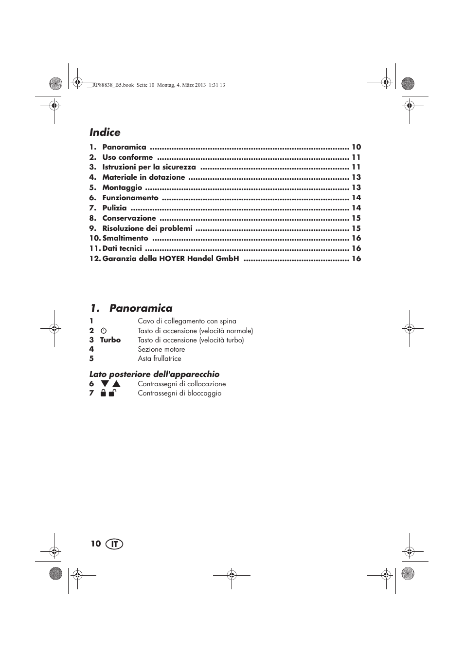 Indice, Panoramica | Silvercrest H-8666 User Manual | Page 12 / 46