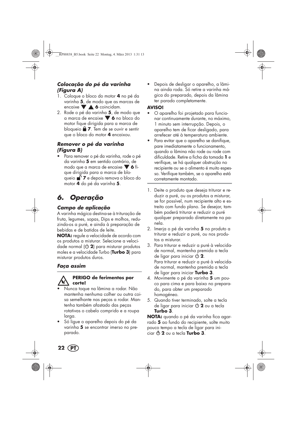 Operação | Silvercrest H-8666 User Manual | Page 24 / 46