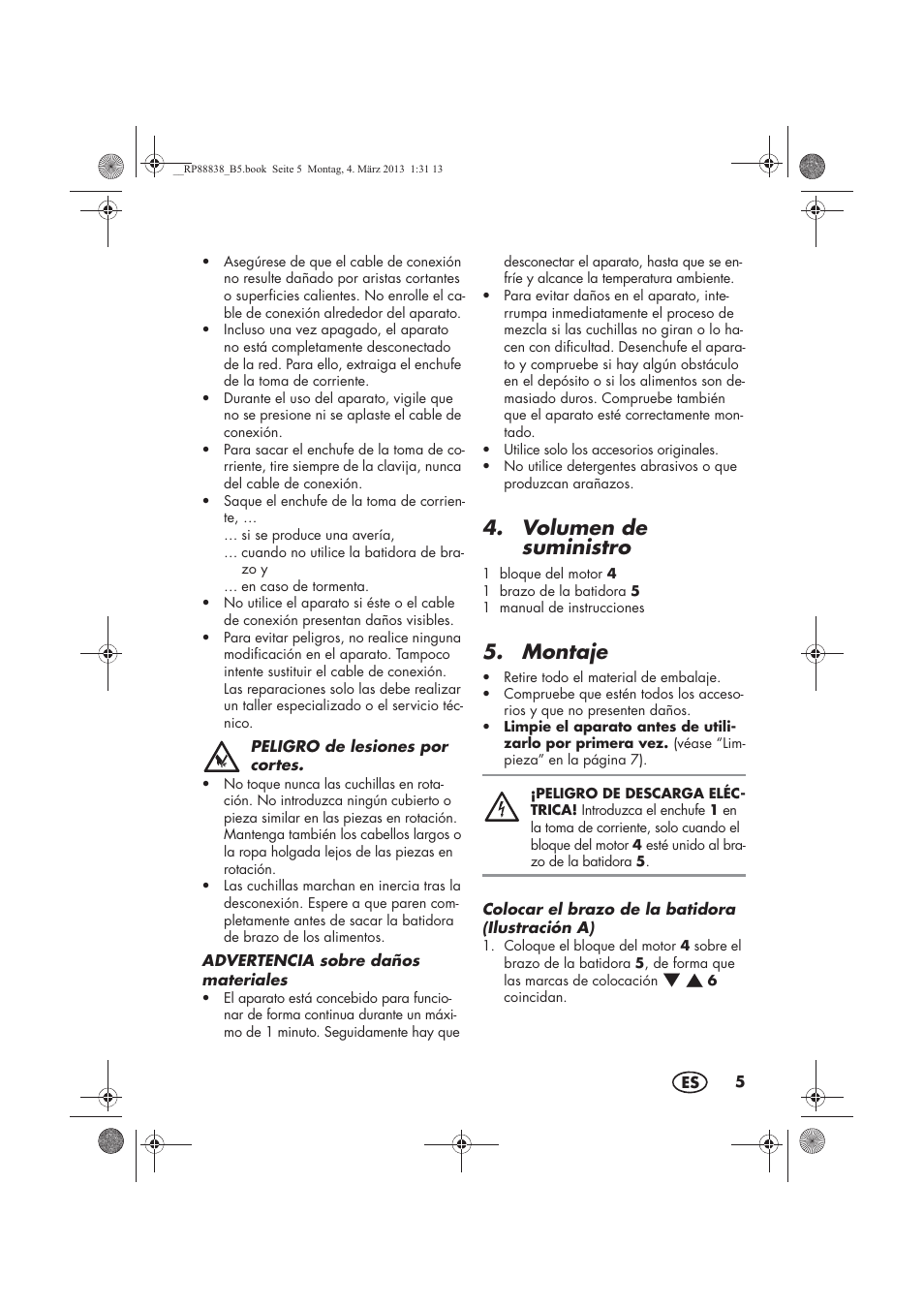 Volumen de suministro, Montaje | Silvercrest H-8666 User Manual | Page 7 / 46