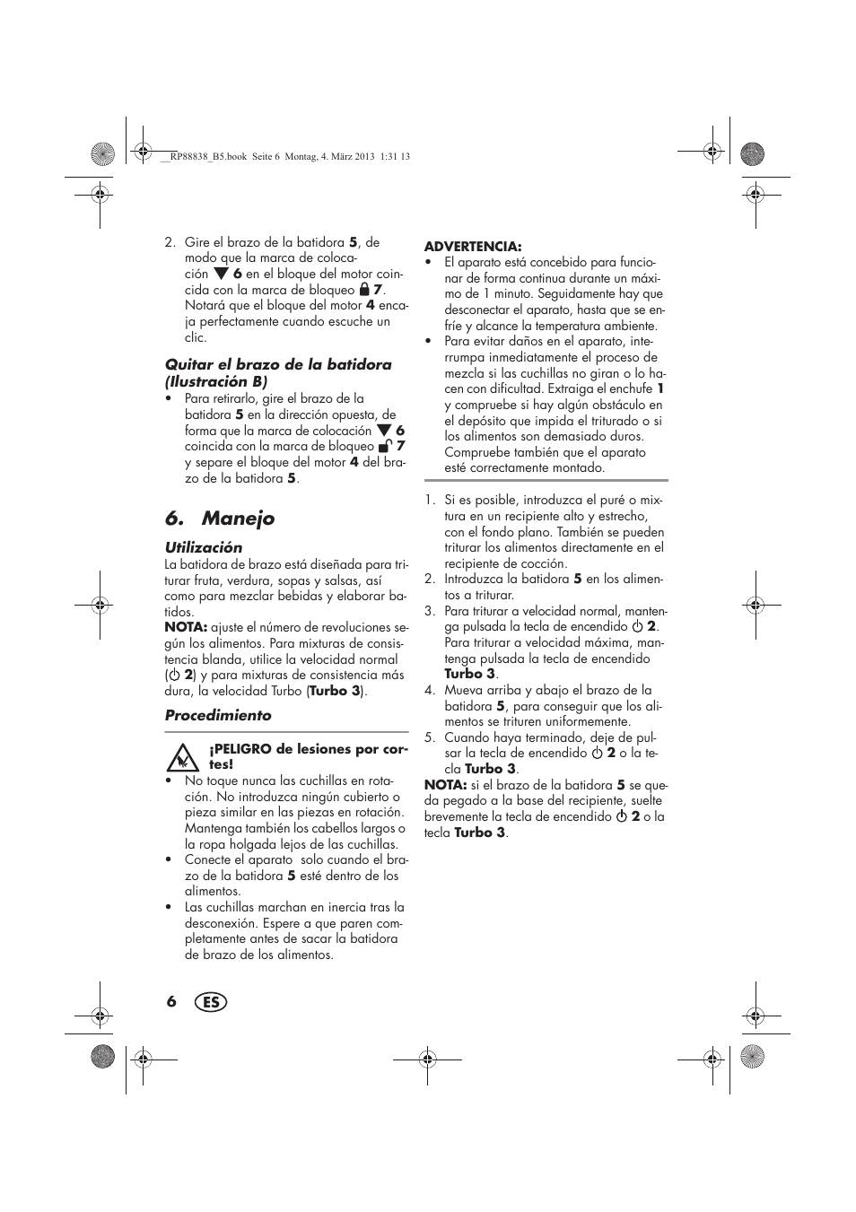 Manejo | Silvercrest H-8666 User Manual | Page 8 / 46