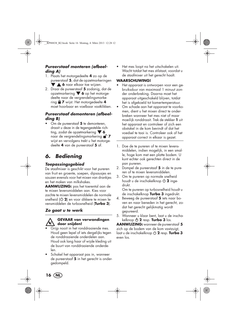 Bediening | Silvercrest H-8666 User Manual | Page 18 / 38