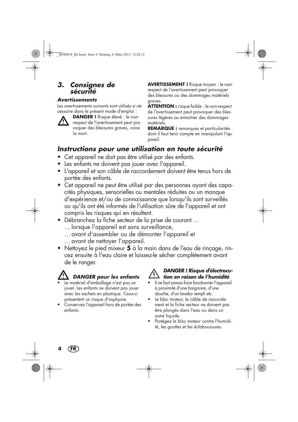 Consignes de sécurité | Silvercrest H-8666 User Manual | Page 6 / 38