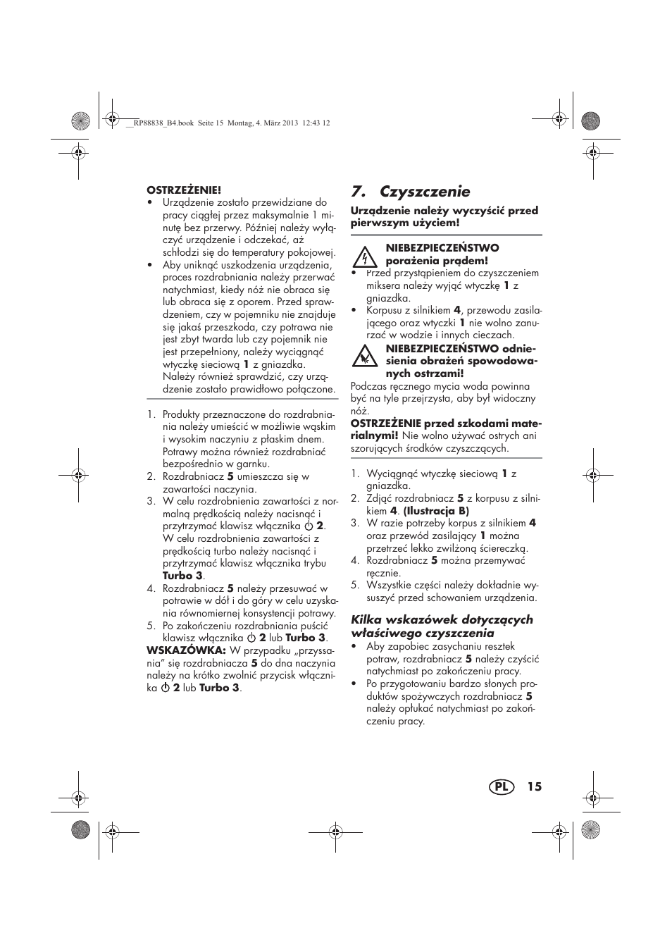 Czyszczenie | Silvercrest H-8666 User Manual | Page 17 / 66