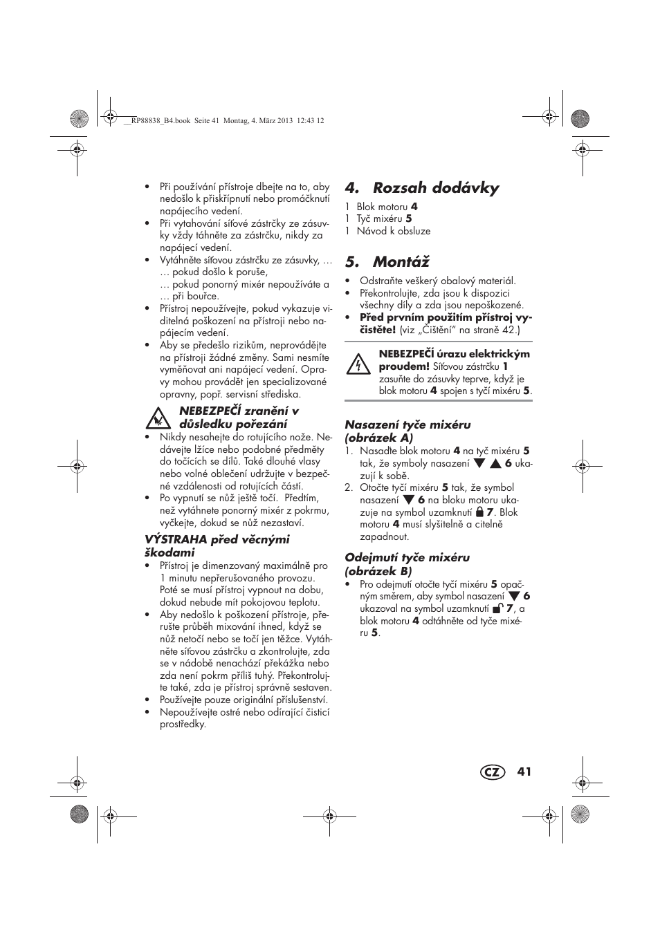 Rozsah dodávky, Montáž | Silvercrest H-8666 User Manual | Page 43 / 66