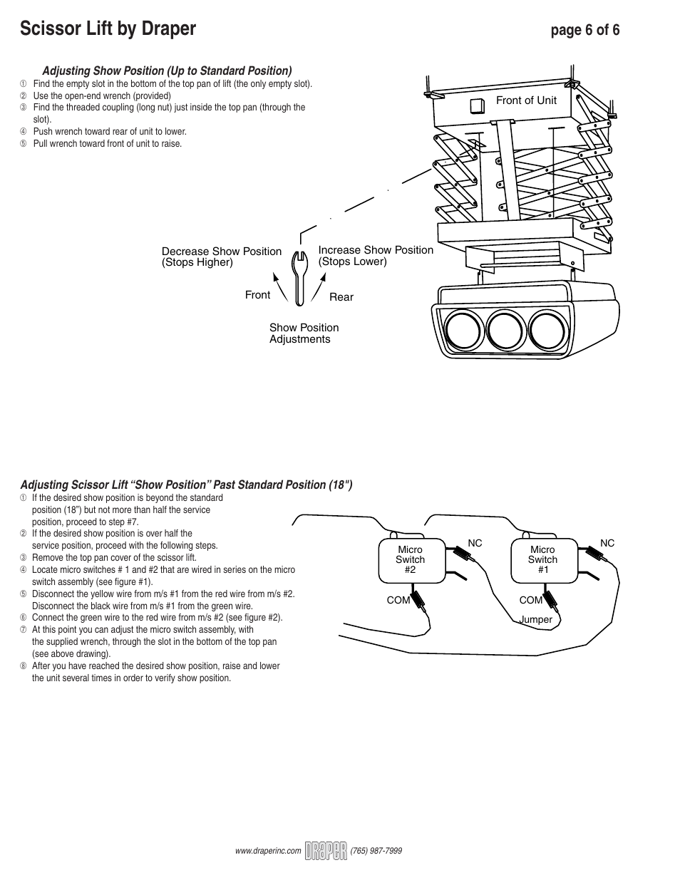 Scissor lift by draper, Page 6 of 6 | Draper SLX User Manual | Page 6 / 6