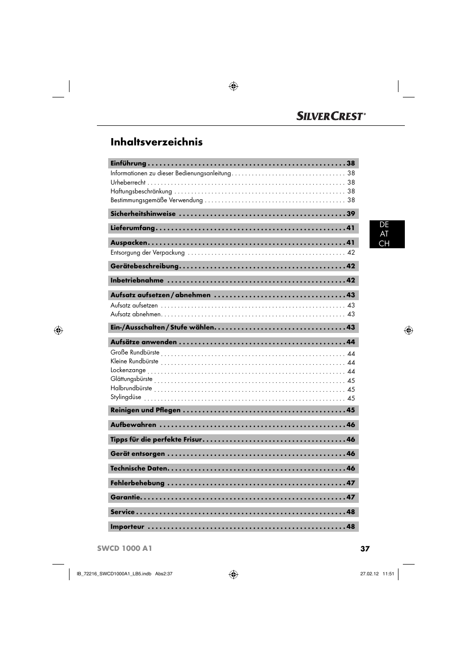 Silvercrest SWCD 1000 A1 User Manual | Page 39 / 50