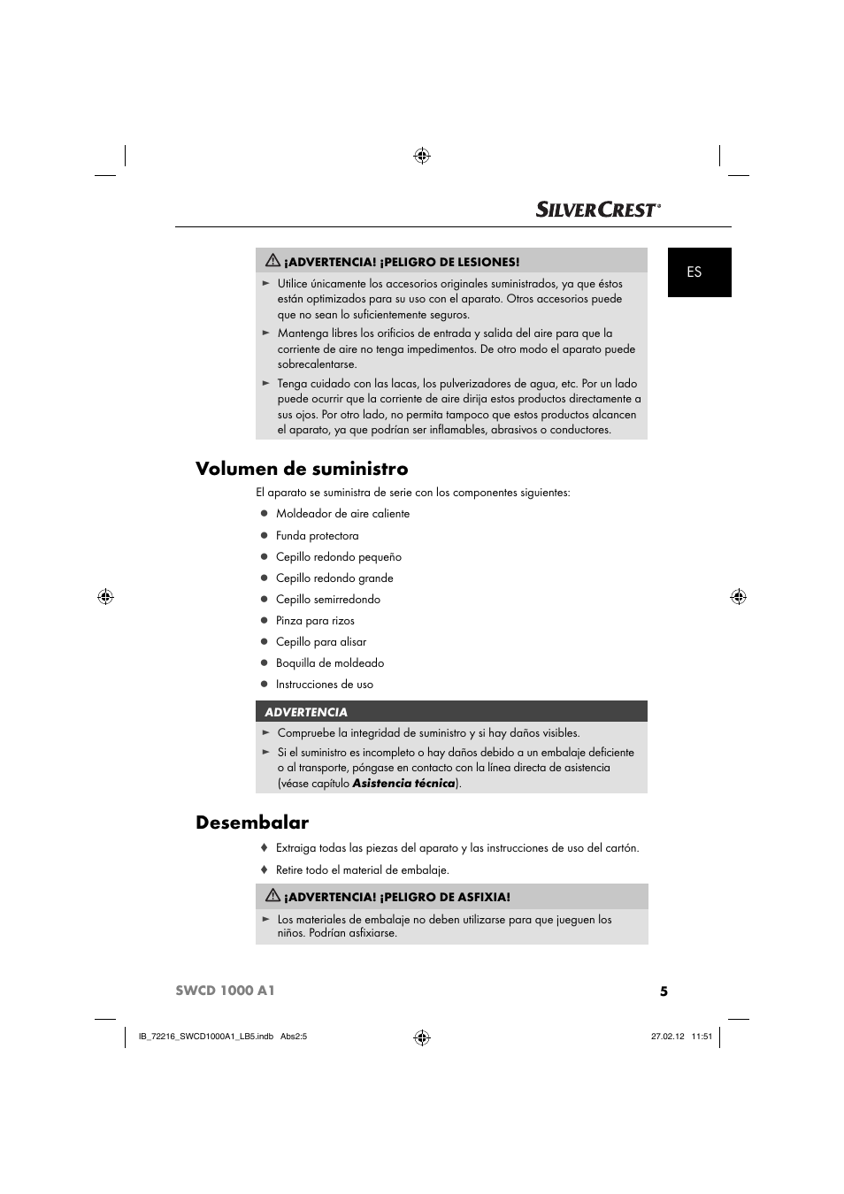 Volumen de suministro, Desembalar | Silvercrest SWCD 1000 A1 User Manual | Page 7 / 50